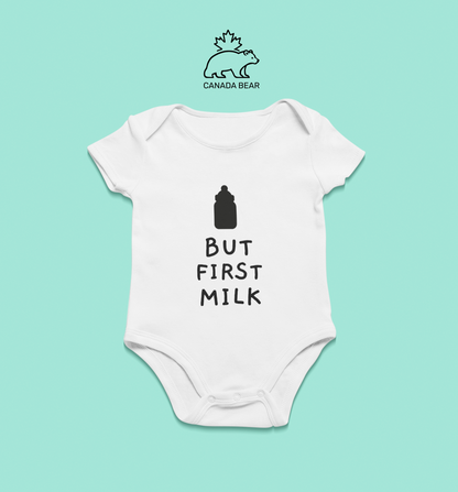 Baby Bodysuit But first milk 1