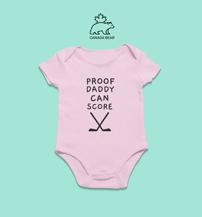 Baby Bodysuit Proof Daddy Can Score