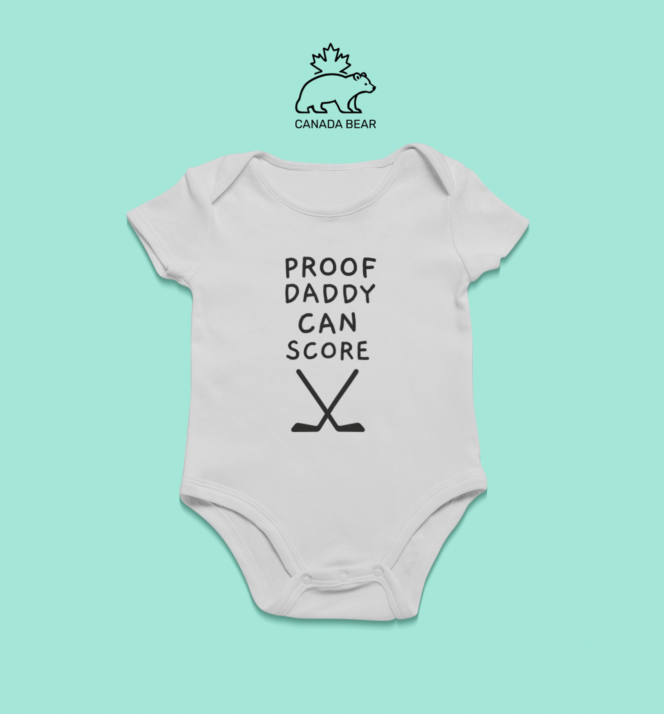 Baby Bodysuit Proof Daddy Can Score