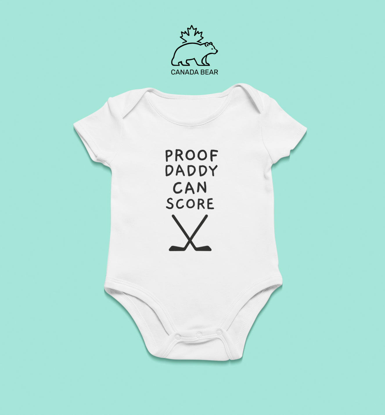 Baby Bodysuit Proof Daddy Can Score