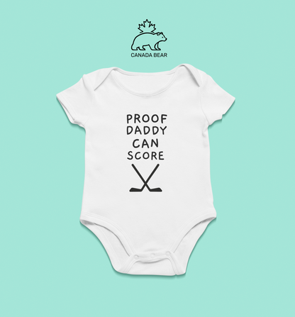 Baby Bodysuit Proof Daddy Can Score