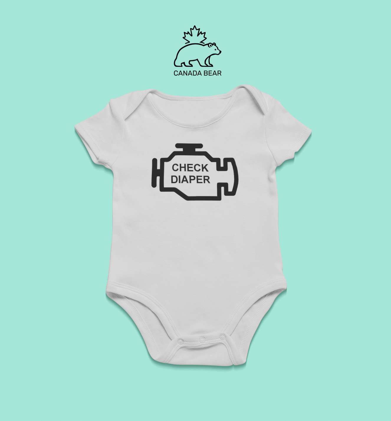 Baby Bodysuit CHECK DIAPER